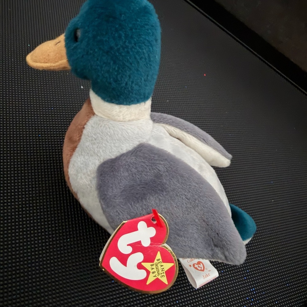 Ty Plush Duck with Teal and Gray